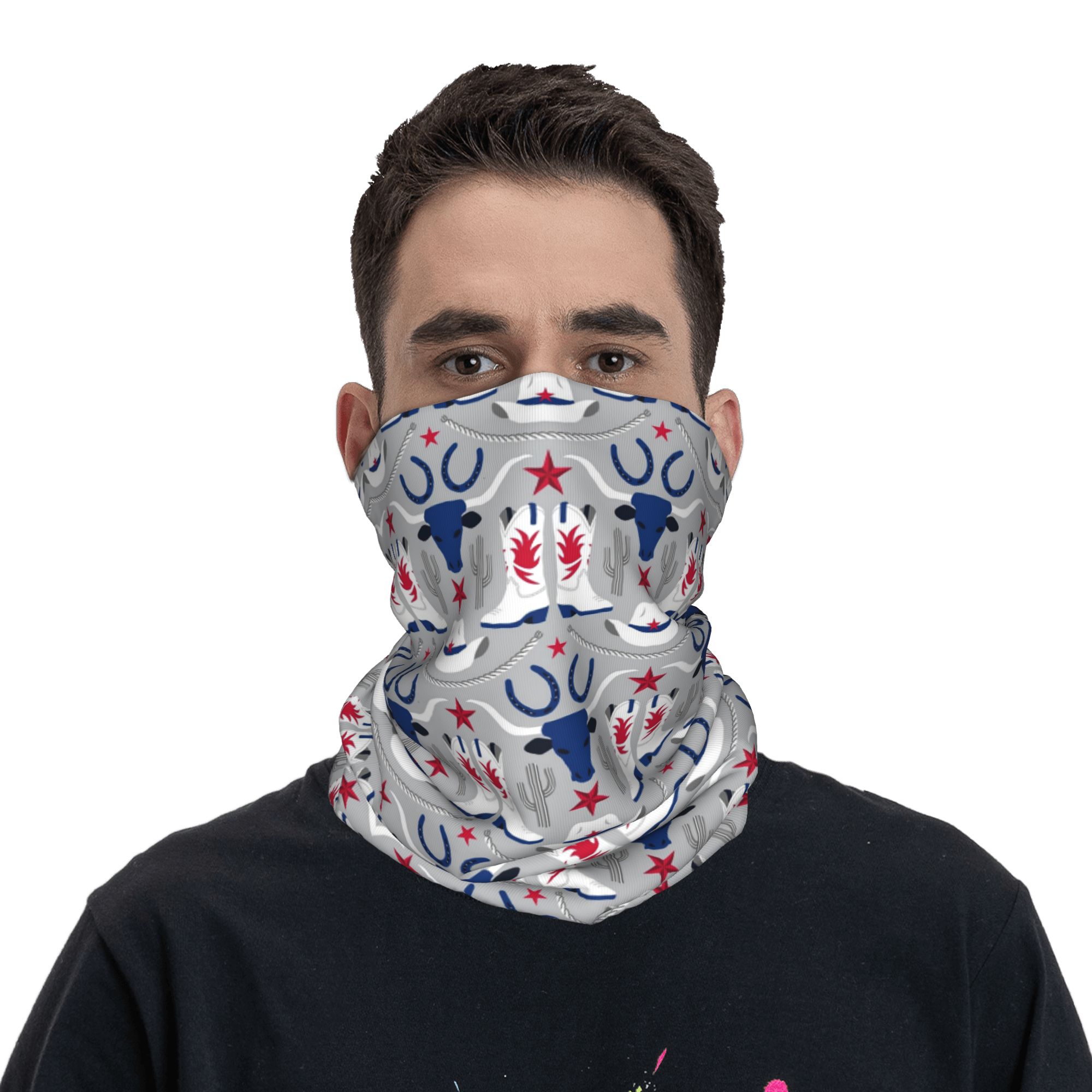 Sports Mask Breathable - وشاح رقبة مطبوع بتصميم رعاة البقر
