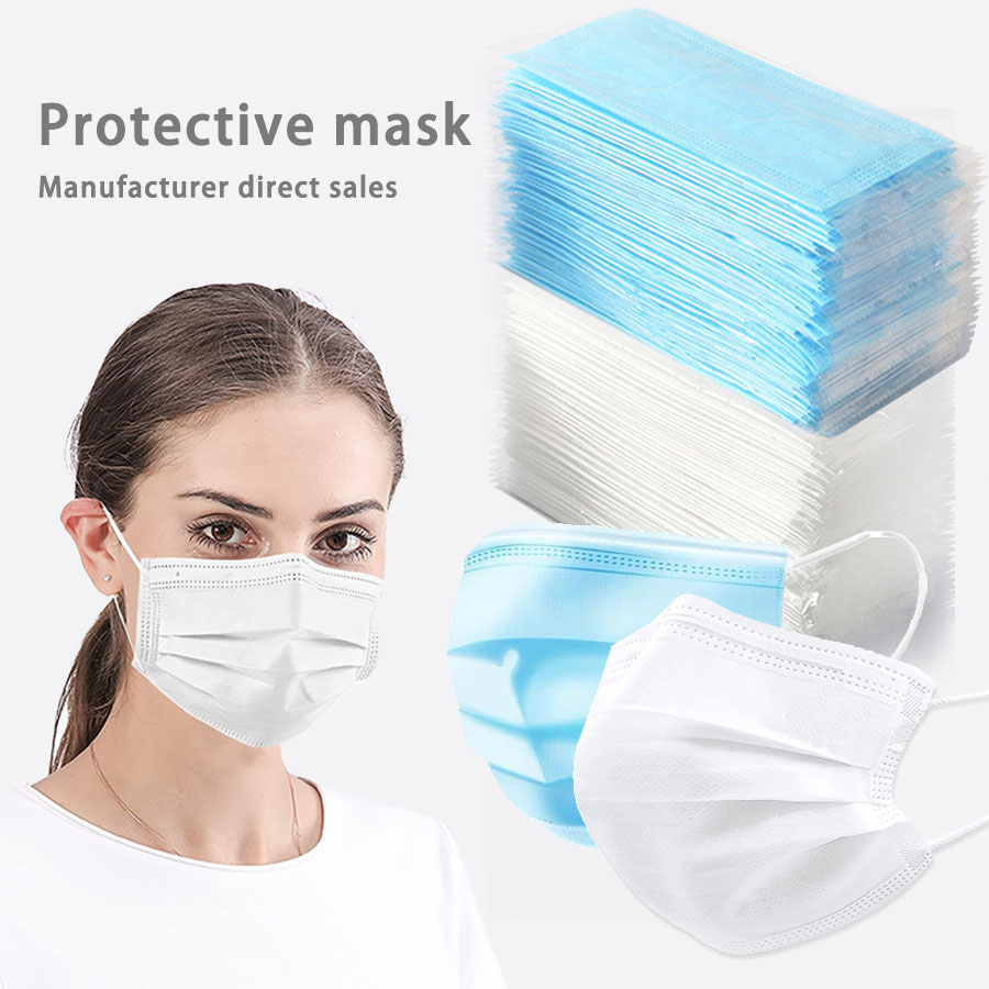 50/100 قطعة قناع غير قابل لإعا - مراجعة Disposable Mask Blue وسعره