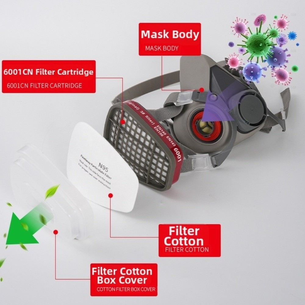 قابل لإعادة الاستخدام ‌ قناع ت - مراجعة Respirator Half Face وسعره