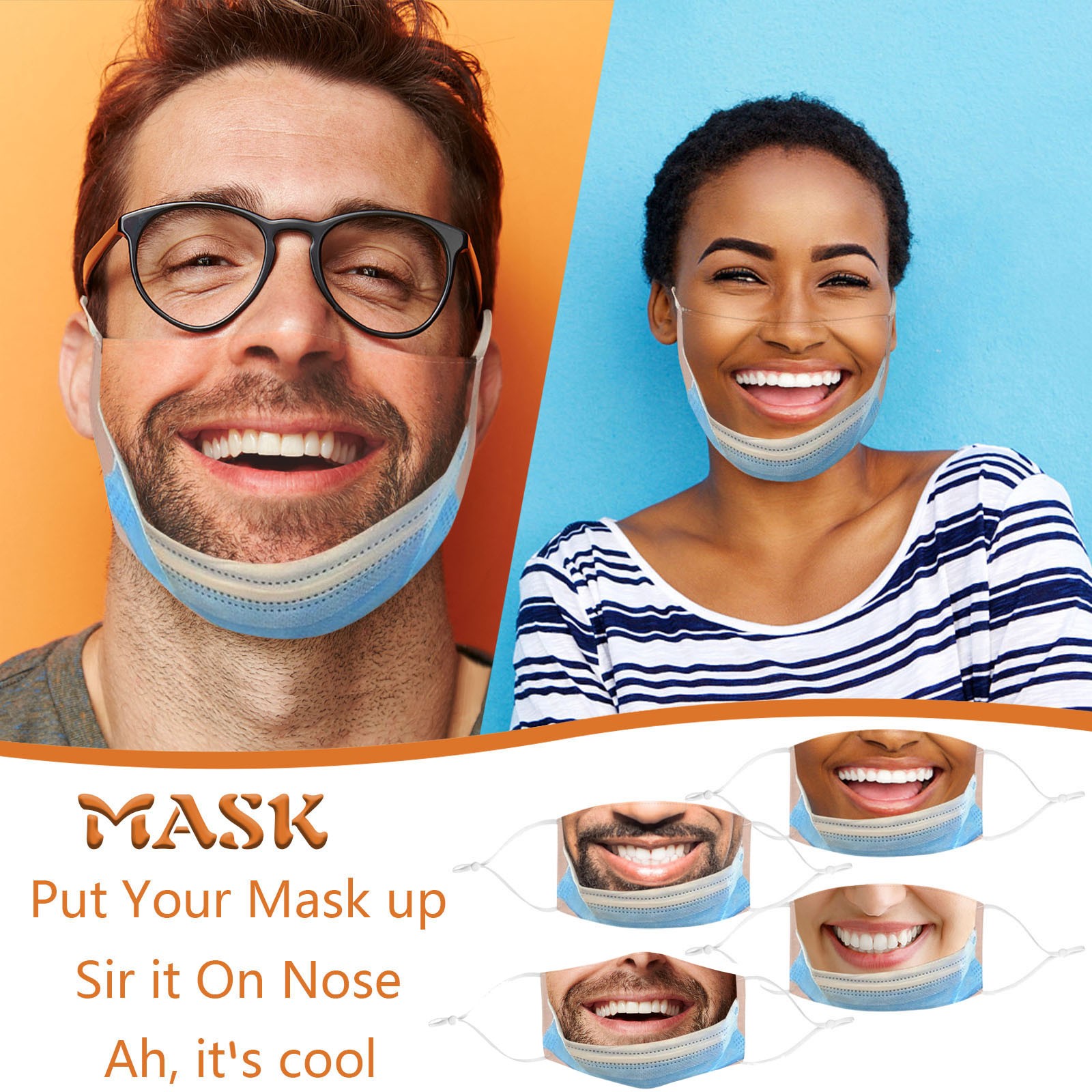 الكبار مضحك الفم قناع مضحك الق - مراجعة Cloth Face Mask Washable وسعره