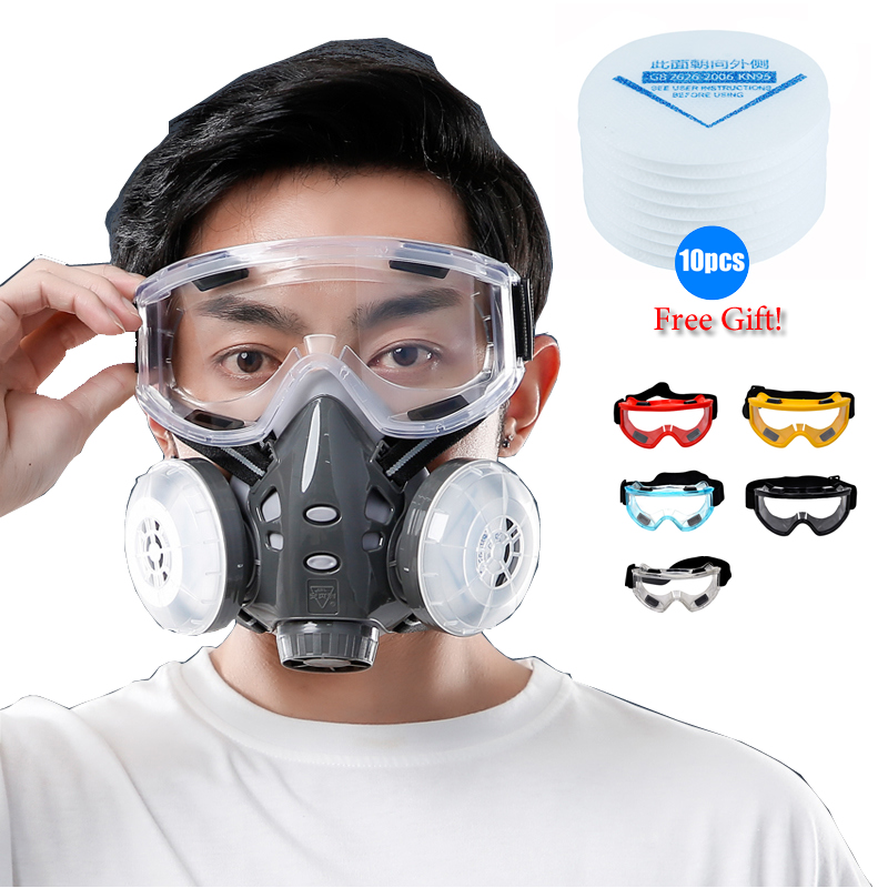 نصف الوجه قناع الغبار نظارات ا - مراجعة Kn95 Respirator Mask وسعره
