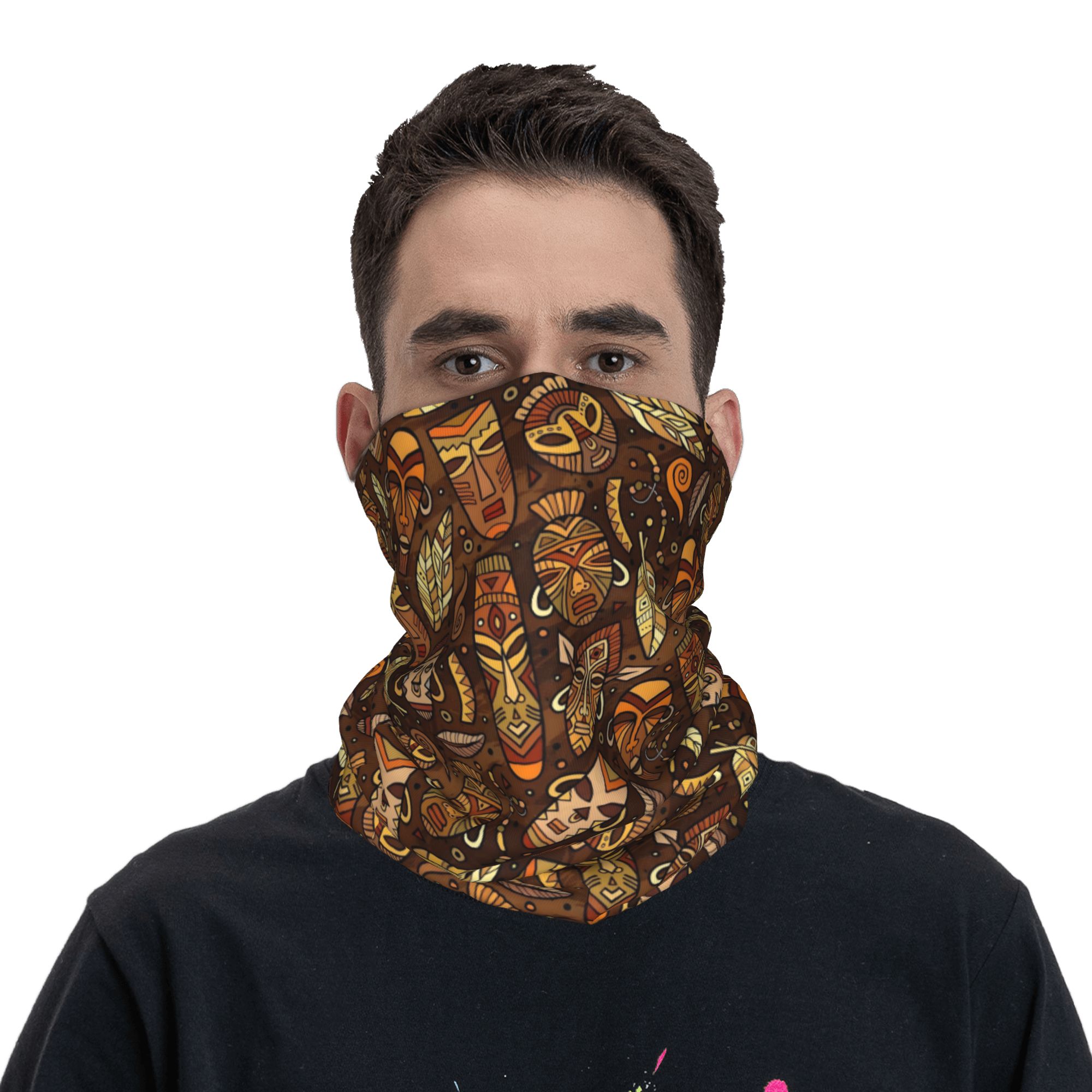 غطاء رقبة مخصص بنمط قناع قبلي، - مراجعة Neck Gaiter Face Cover وسعره