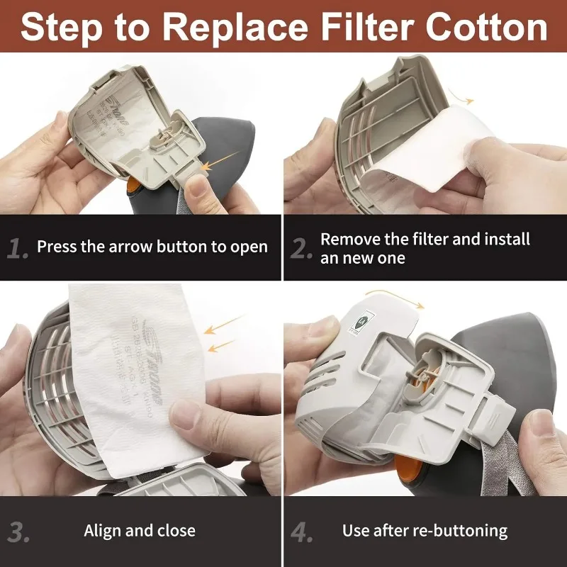 نصف قناع مضاد للأتربة مع فلتر  - مراجعة Dust Mask Construction وسعره